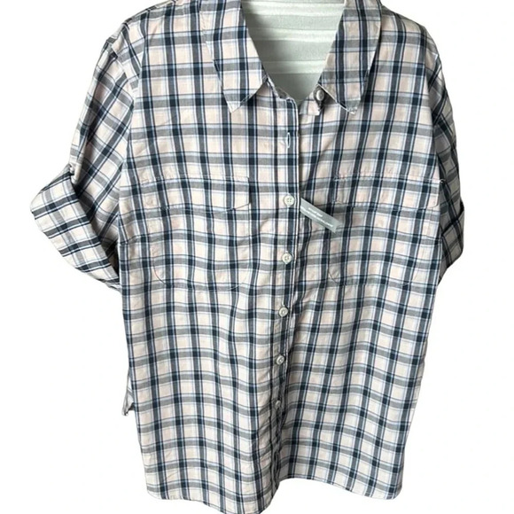 Y2K perfect oversized country pink plaid shirt,NWT, PTP 26”,cowgirl,yellowstone - Picture 1 of 11